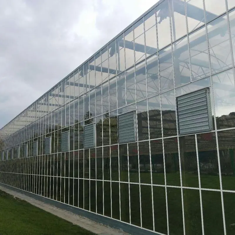 Serre creuse à plusieurs travées en plaques PC
